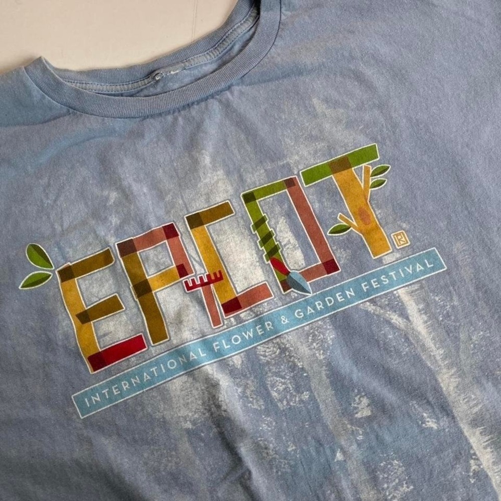 EPCOT International Flower & Garden Festival T-Shirt XXL‎ Blue Disney Parks Tee